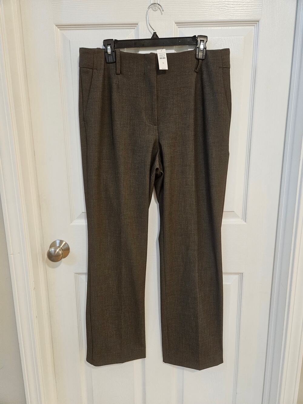 Talbots Southampton Pants Size 12 NWT Brown Straight Leg Stretch $119